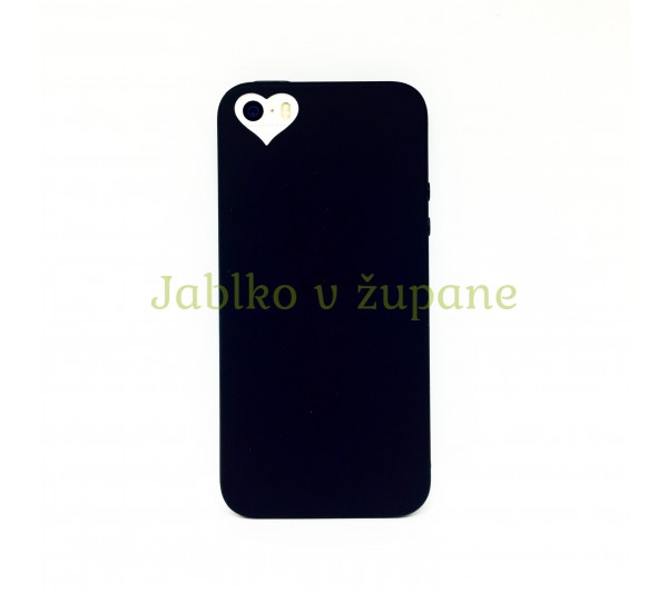 Kryt Little heart iPhone 5/5S/SE - čierny